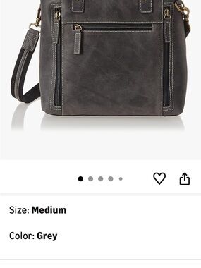 Women's Grey Shoulder Bag with Front Zip Pockets